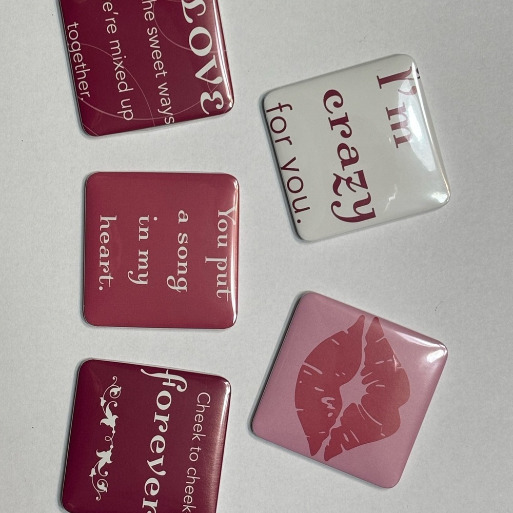 Romantic Quote Magnets Set - Pink and White